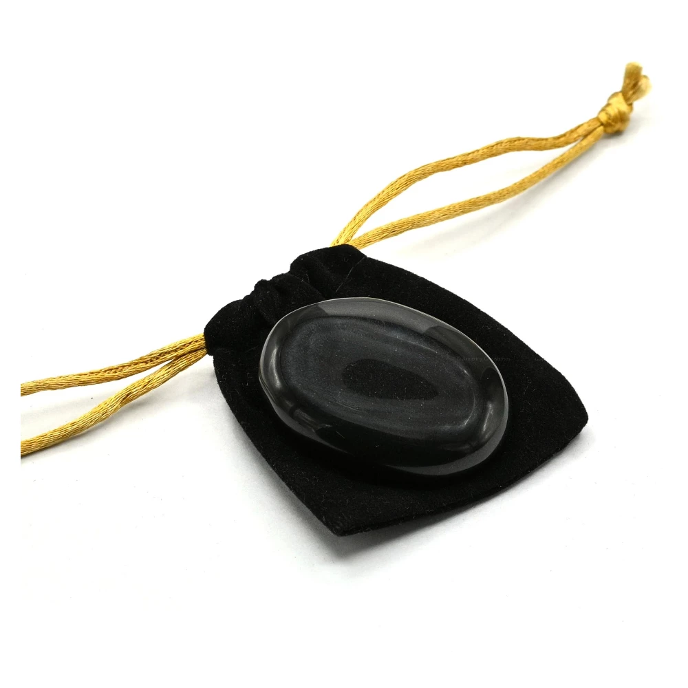 Black Obsidian Palm Stone