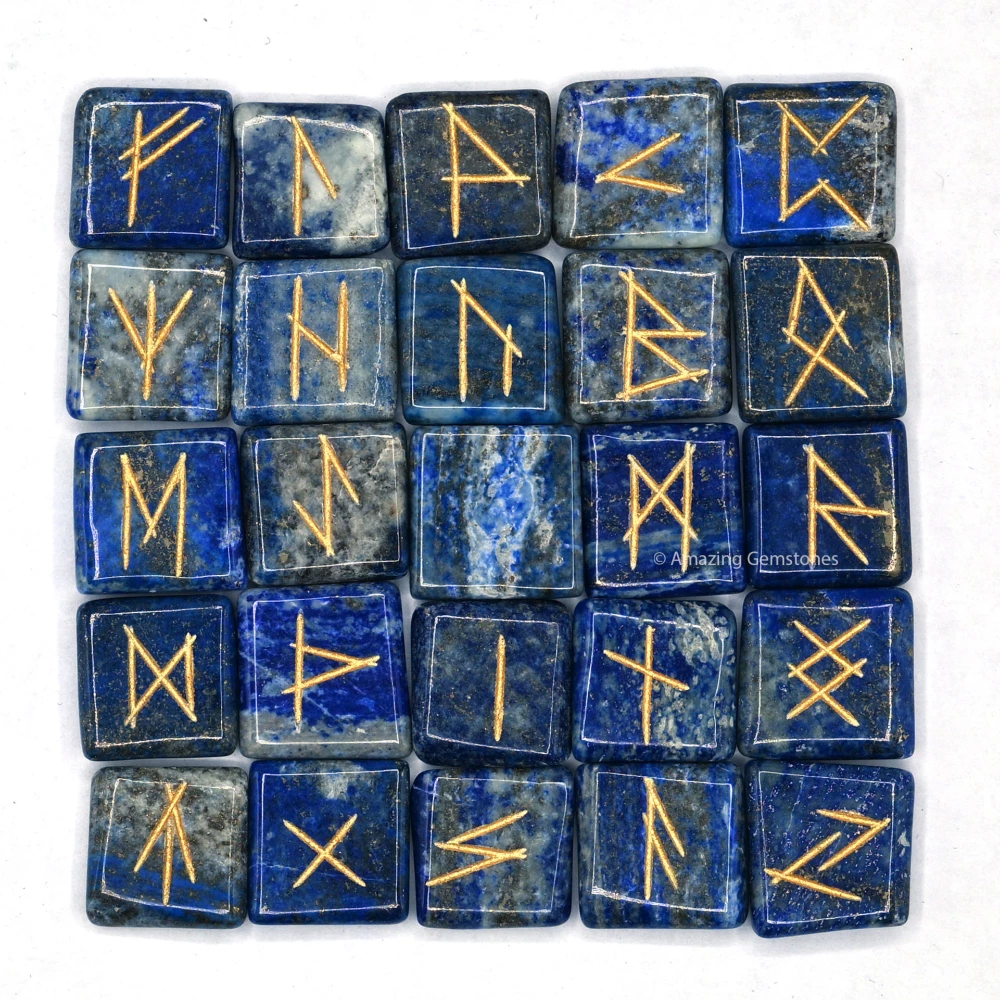 Lapis Lazuli Rune Stones Set (Premium)