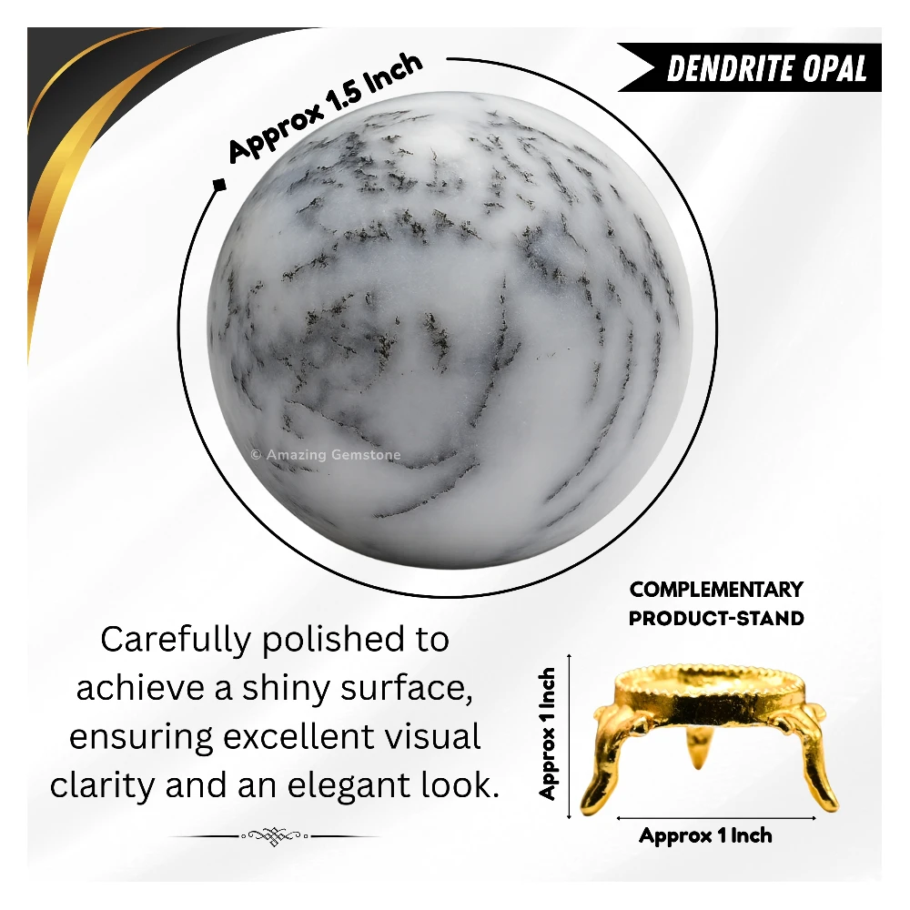 Dendrite Opal Sphere (1.5 Inch)