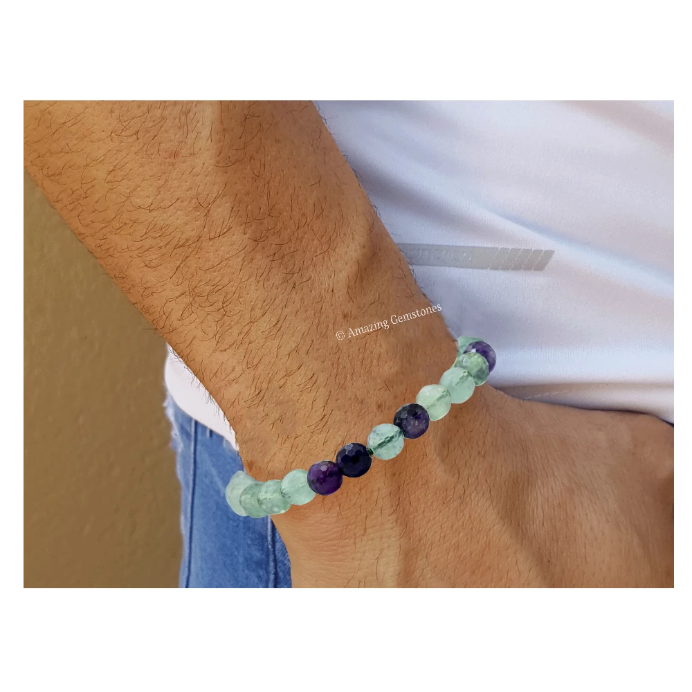 Multi Fluorite Bracelet (Faceted-Adjustable)