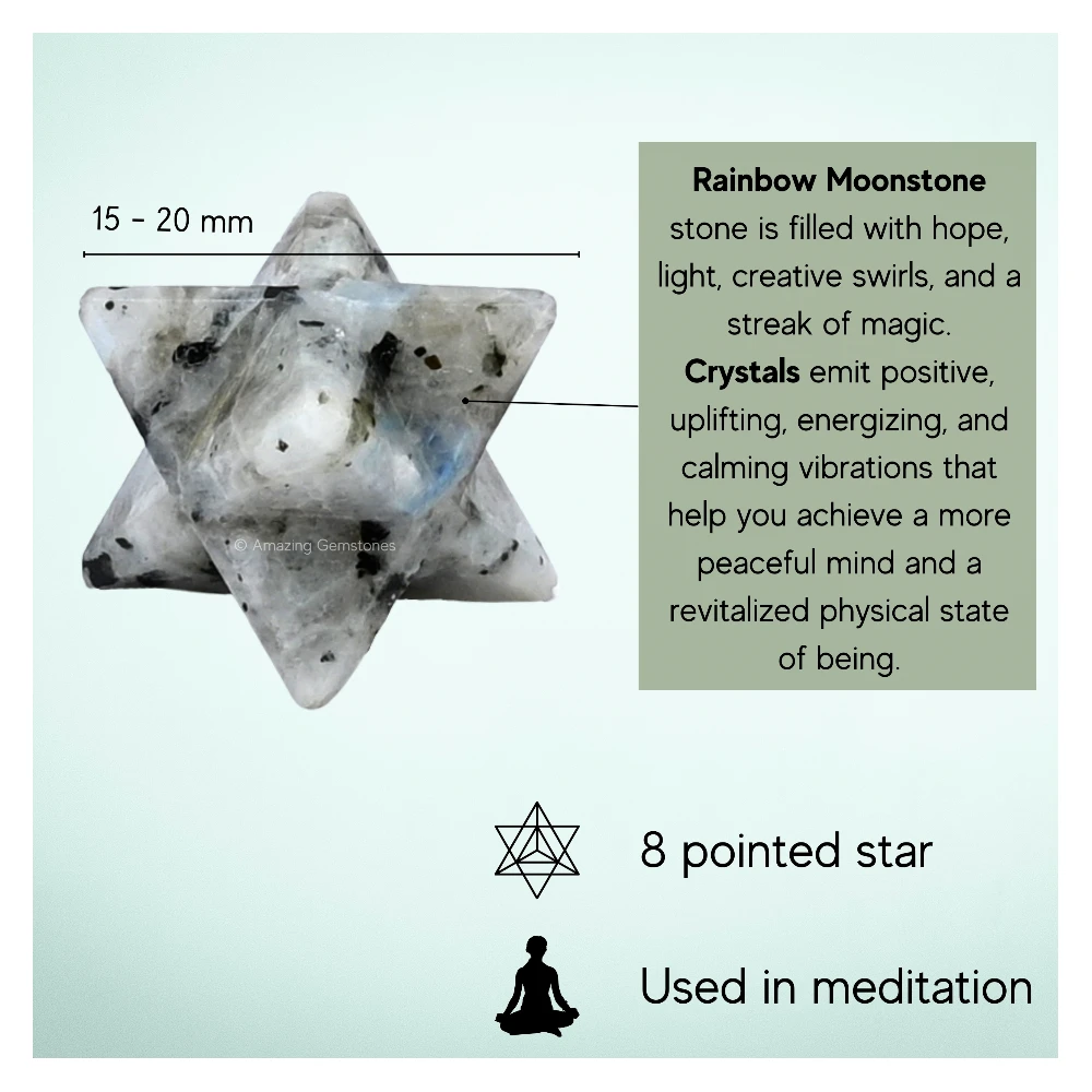 Rainbow Moonstone Merkaba (15-20 mm)