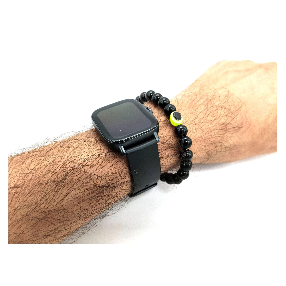 Green Evil Eye and Black Obsidian Bracelet