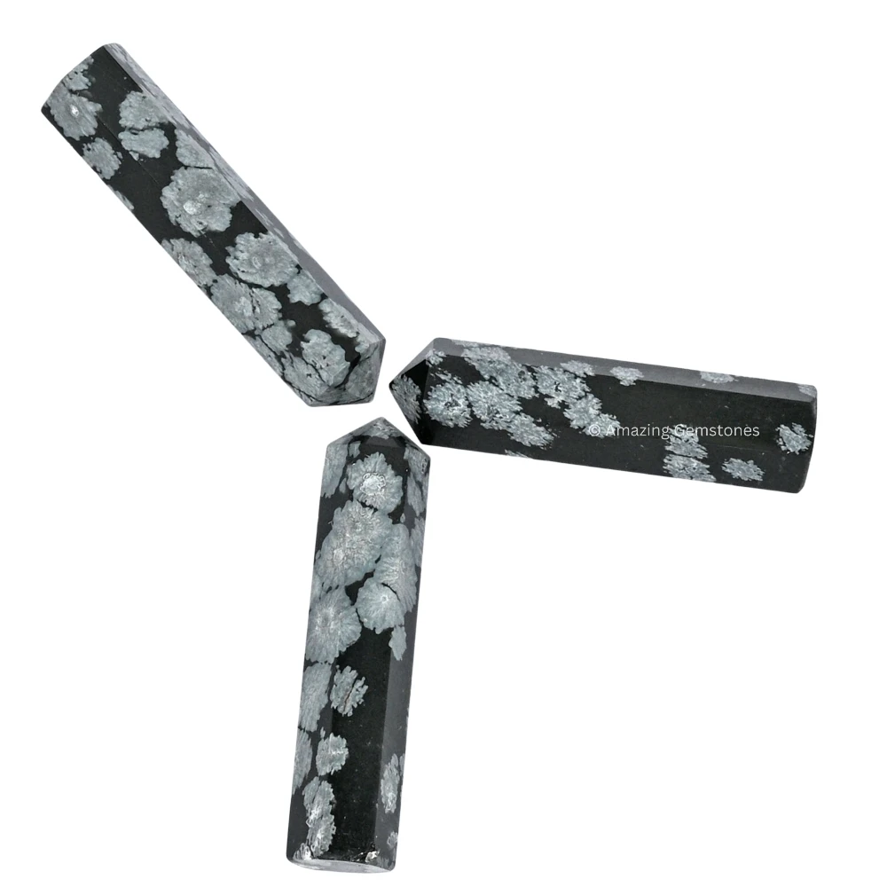 Snowflake Obsidian Pencil Points (Set of 50)