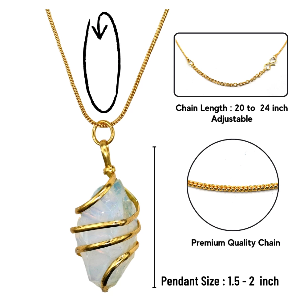 Opalite Necklace - Raw Crystal (Gold)