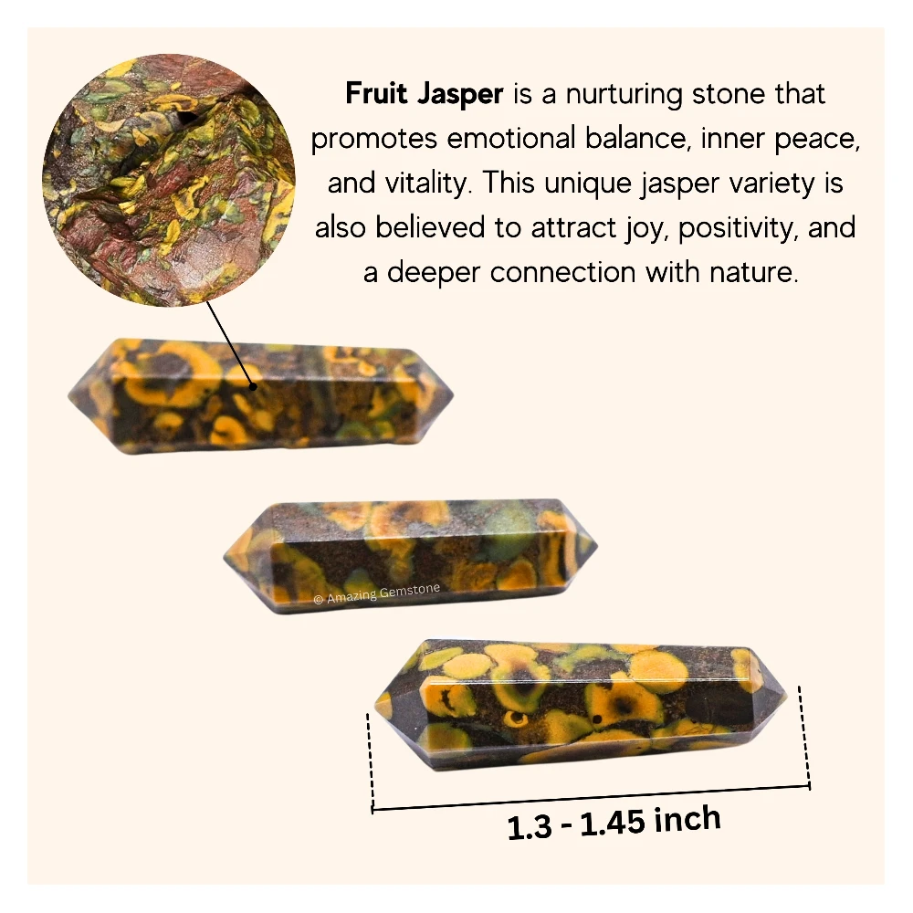 Fruit Jasper Pencil Points (Double Terminated) (Set of 3)