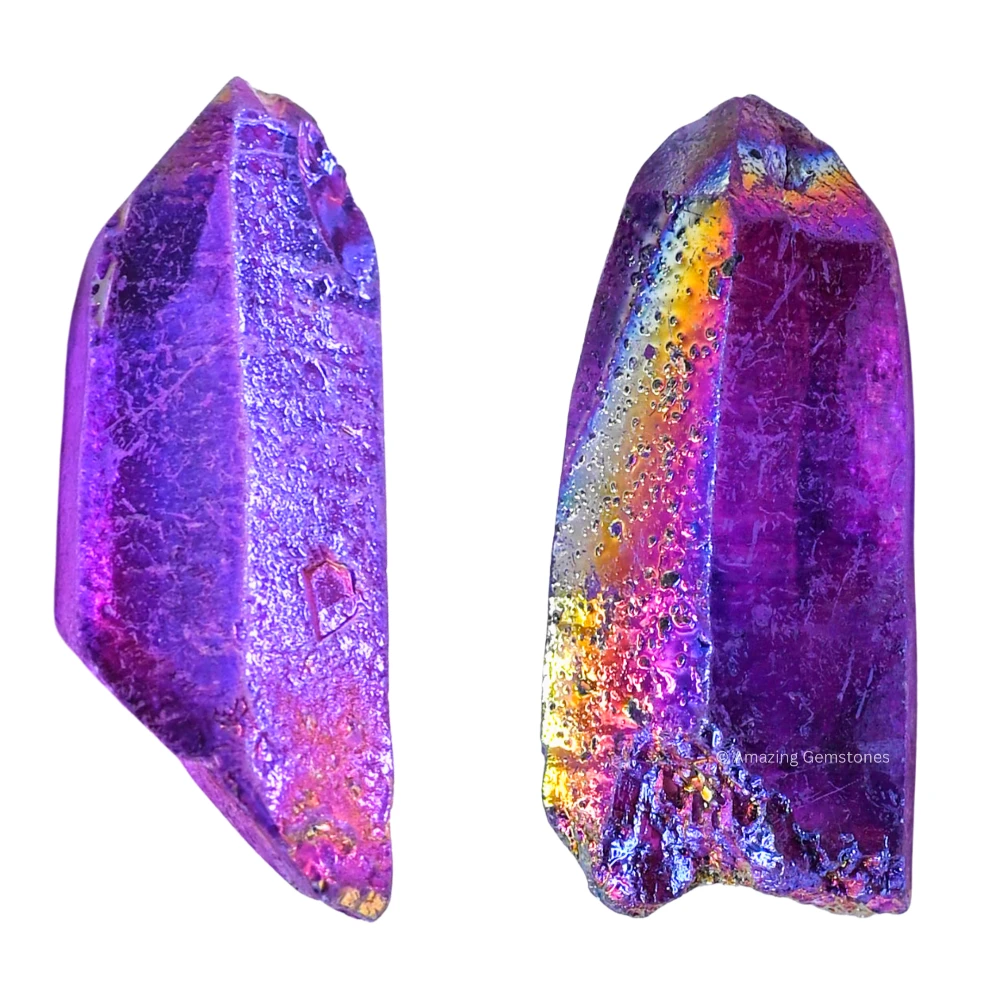 Amethyst Aura Quartz Raw Crystal Points