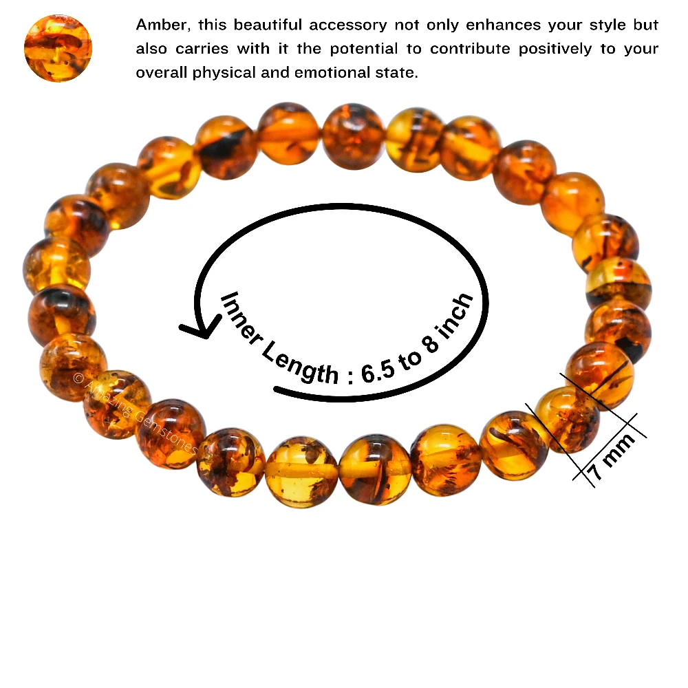 Amber Natural Bracelet (Strechable)