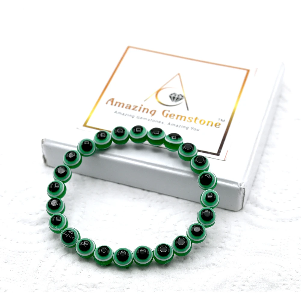 Green (Dark) Evil Eye Bracelet