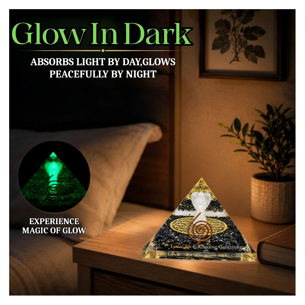 Shungite Orgone Pyramid - Angel Glow in Dark