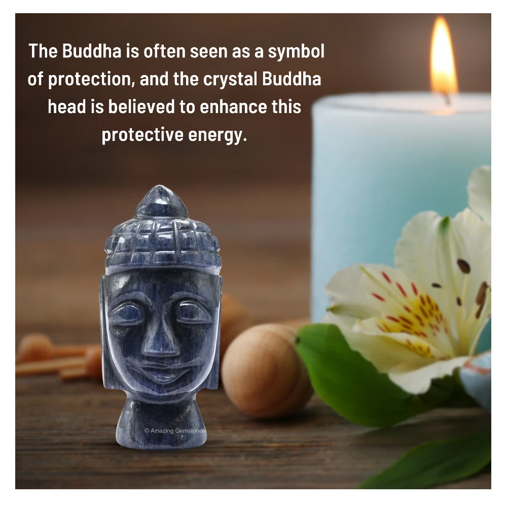 Blue Aventurine Buddha Head