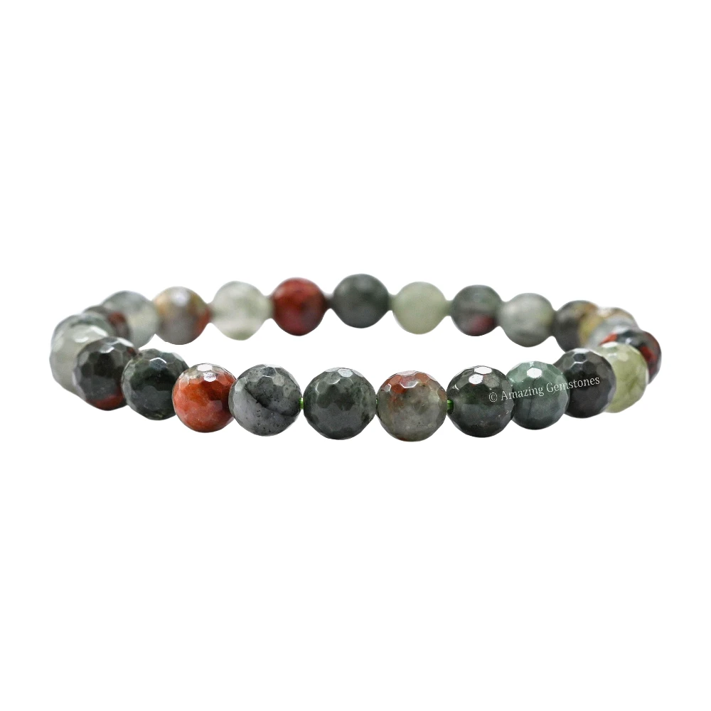 African Bloodstone Bracelet (Faceted-Stretchable)