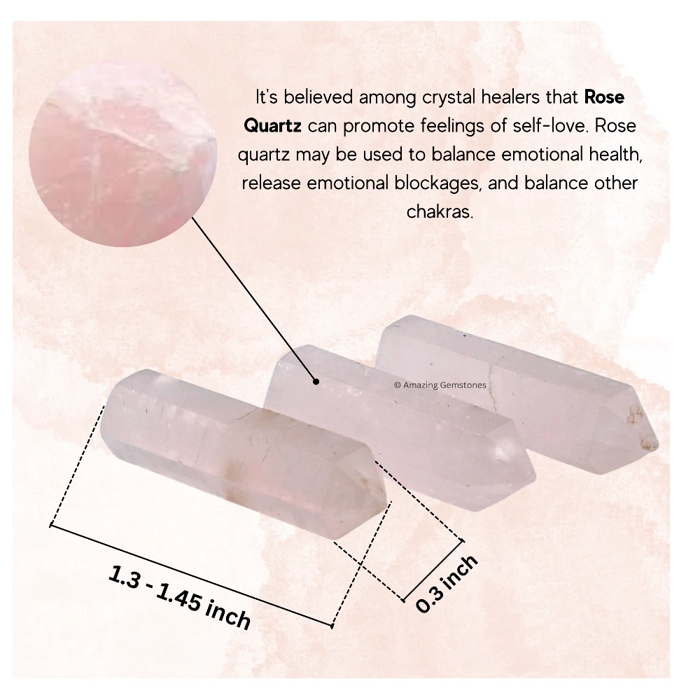 Rose Quartz Pencil Points (Set of 3)