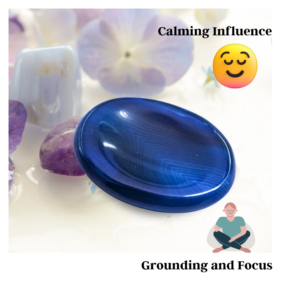 Blue Agate Worry Stone