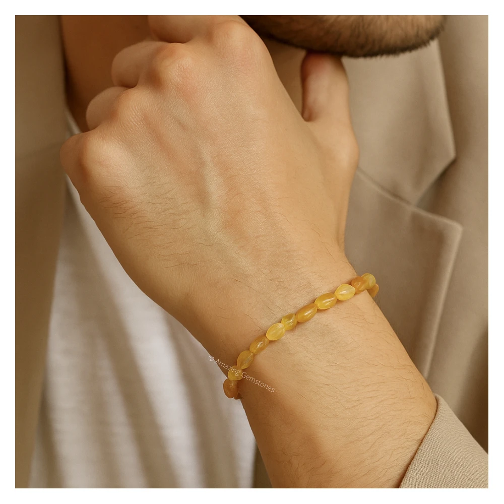 Citrine Tumbled Stone Bracelet (Stretchable)