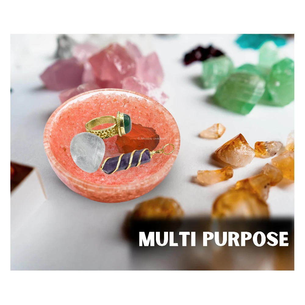 Rose Quartz Crystal Orgone Bowl (4 Inch)