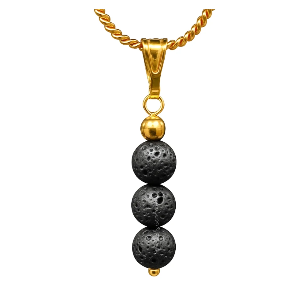 Lava Stone Bead Pendant