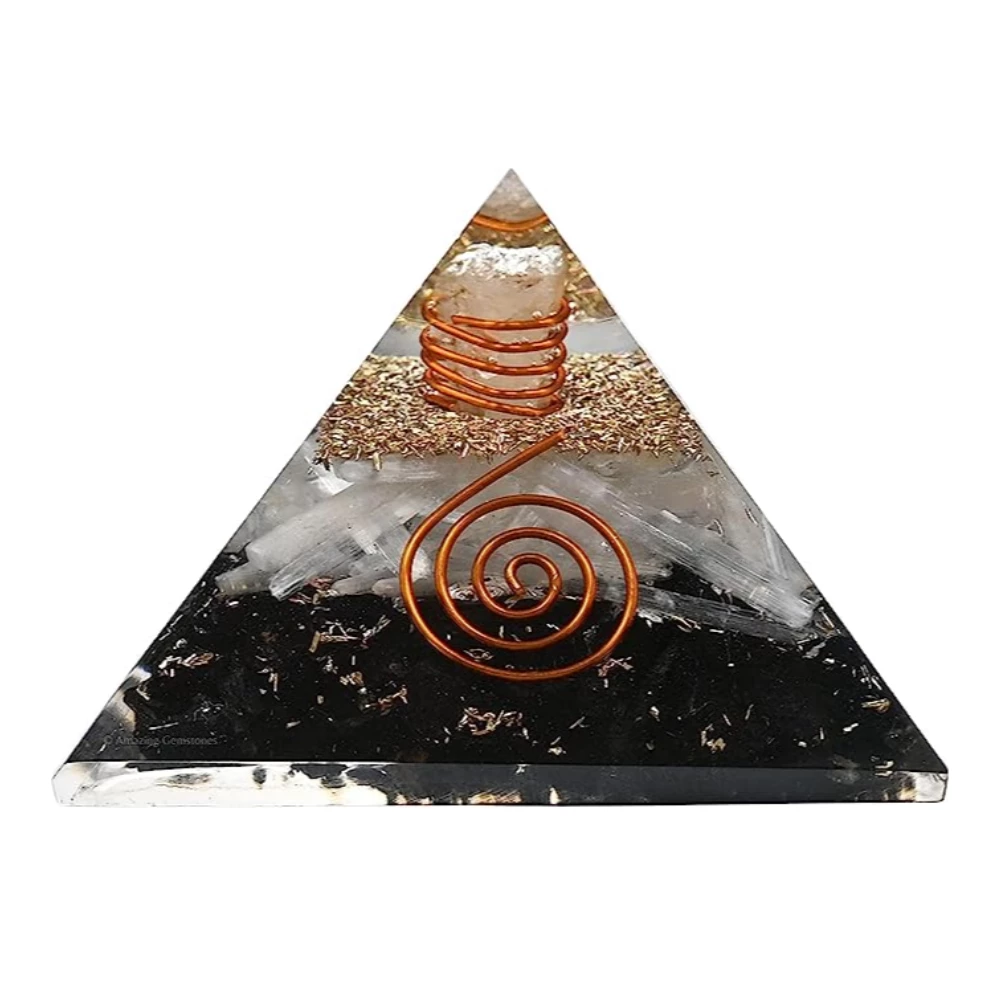 Black Tourmaline Selenite Orgone Pyramid