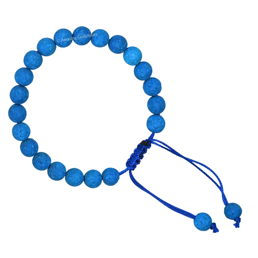 Blue Lava Stone Bracelet (Adjustable)