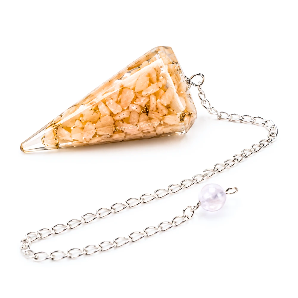 Cream Moonstone Orgone Pendulum