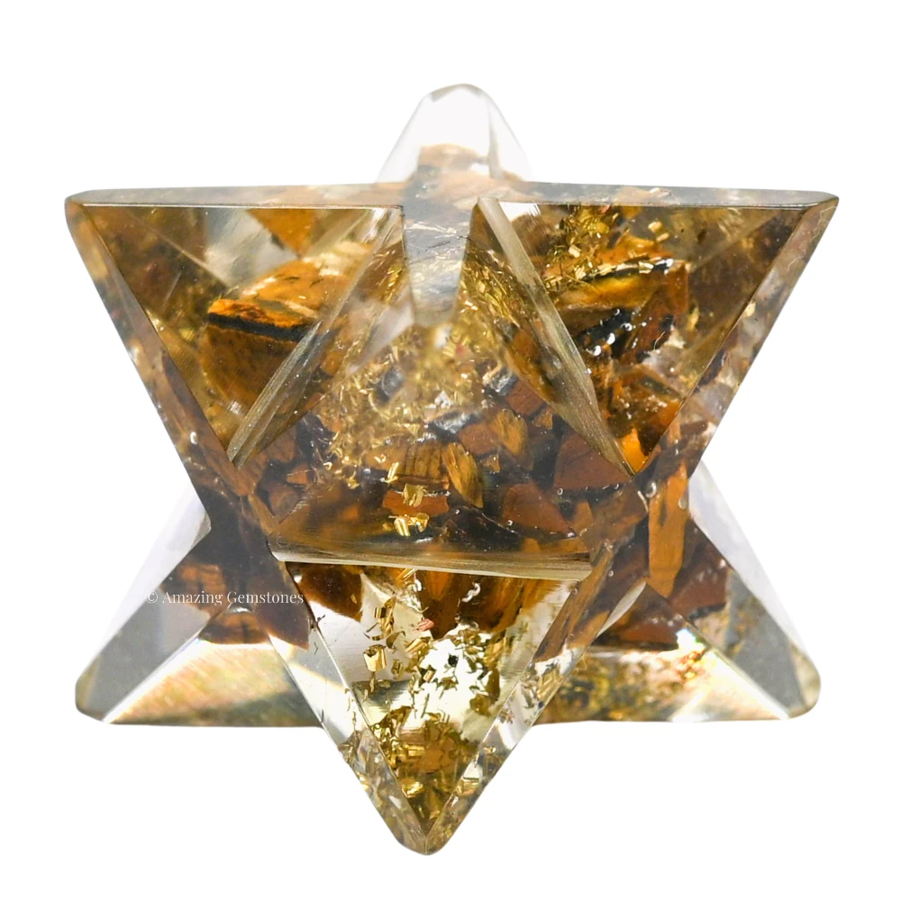 Tiger Eye Orgone Merkaba - 1 Inch