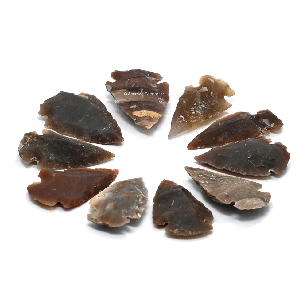 Fancy Jasper Crystal Arrowhead - 1" to 1.5" (10 Pieces)