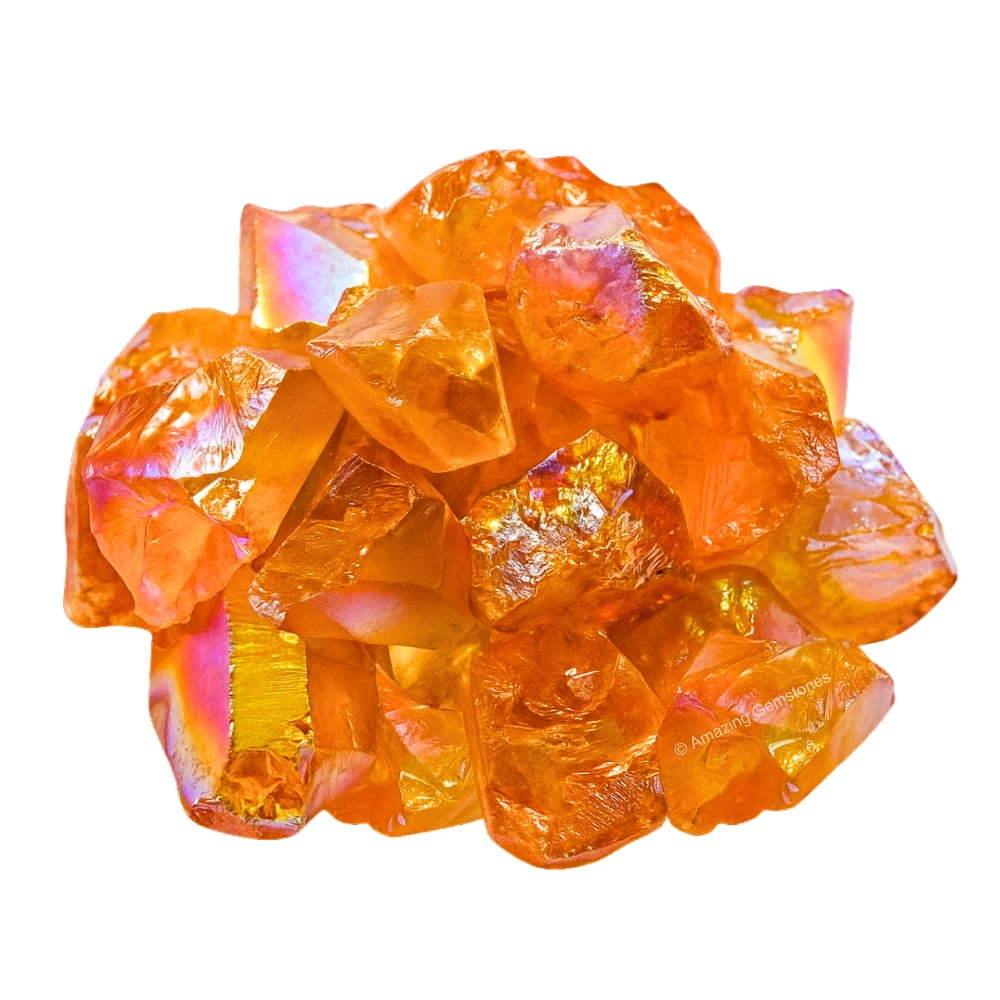 Tangerine Aura Quartz Raw Crystals (1 LB)