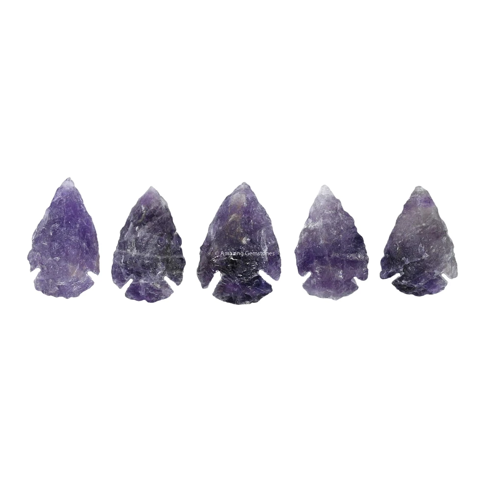 Amethyst Crystal Arrowhead - 1" to 1.5" (5 Pieces)