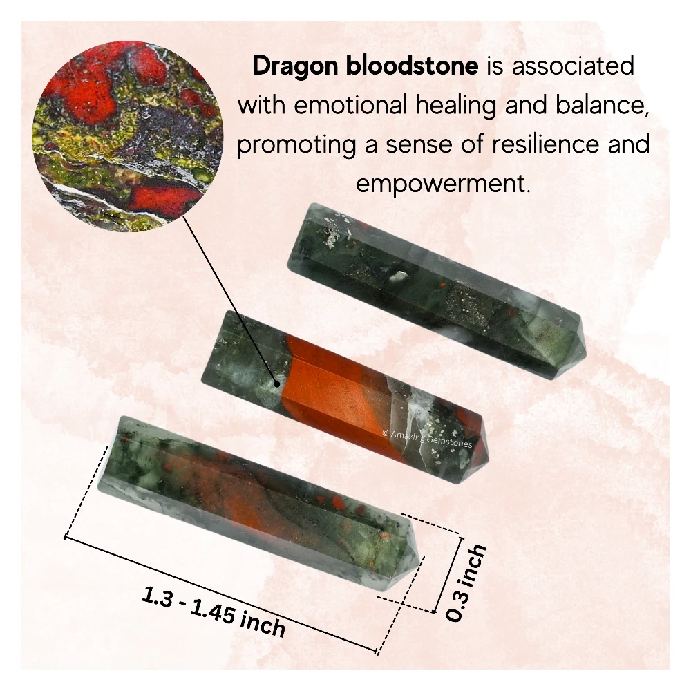 African Bloodstone Pencil Points (Set of 10)