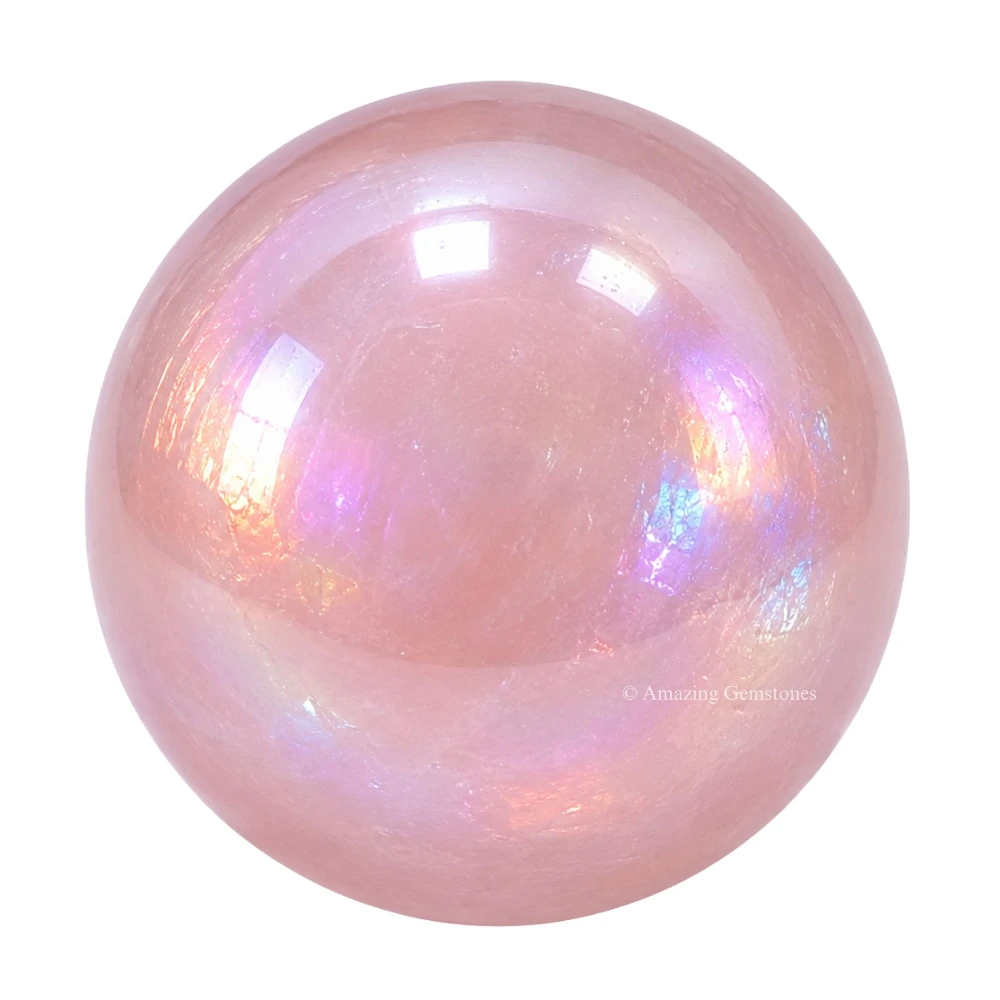Angel Aura Rose Quartz Sphere (1 Inch)
