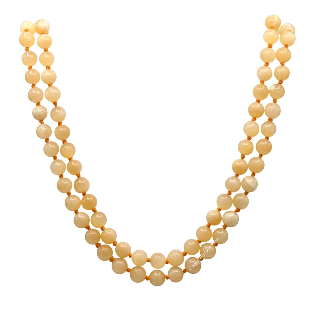 Yellow Calcite Mala (Hand Knotted)