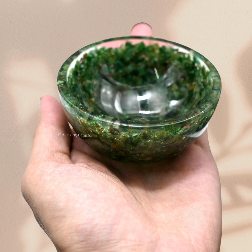 Green Aventurine Crystal Orgone Bowl (3 Inch)