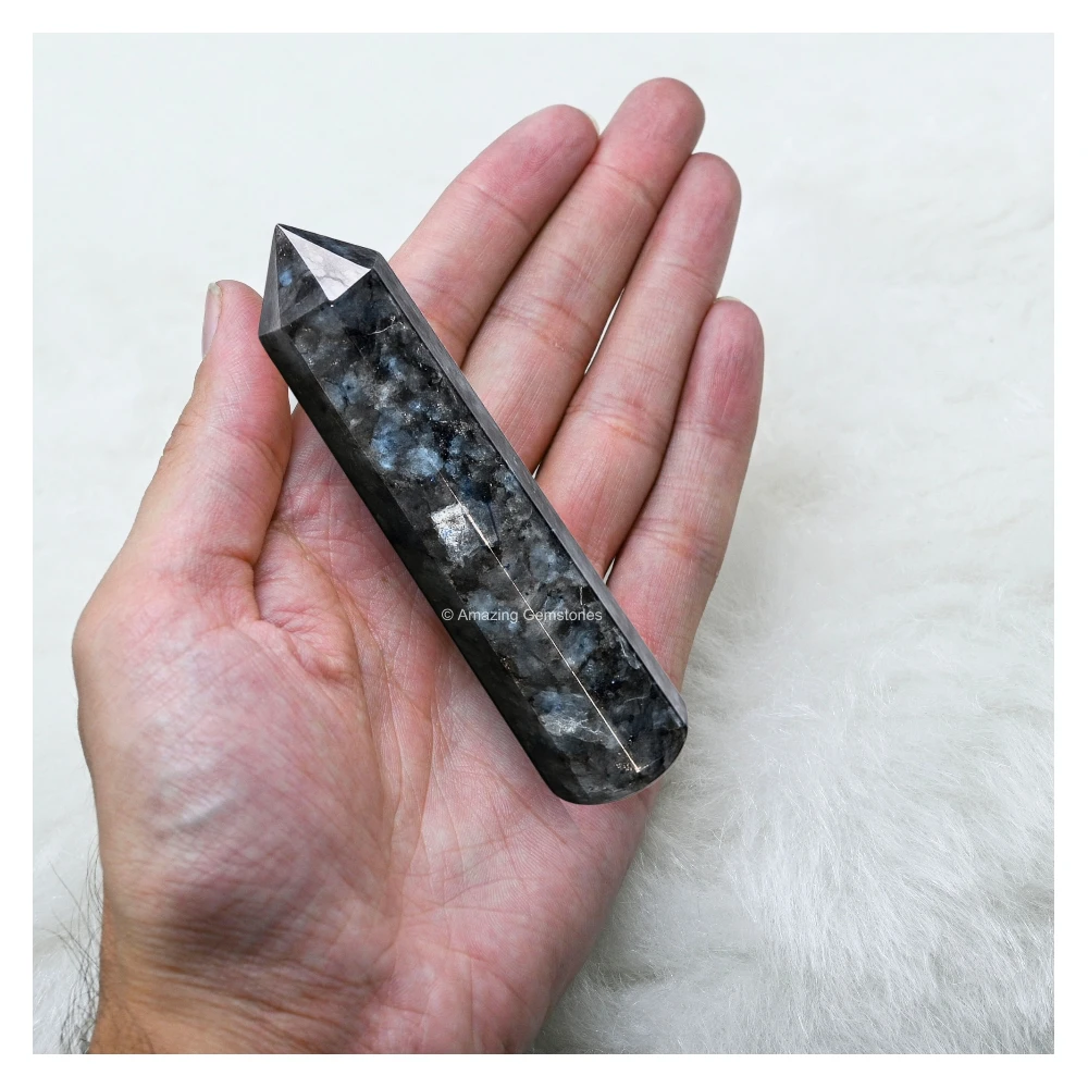 Larvikite Wand (Faceted)