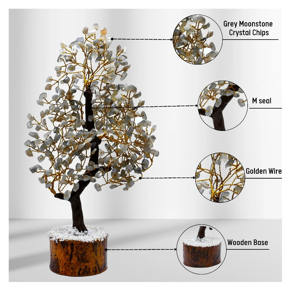 Grey Moonstone Tree (200 Beads)