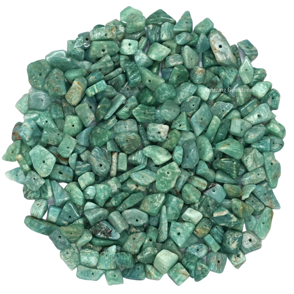 Amazonite Chips - Pre Drilled
