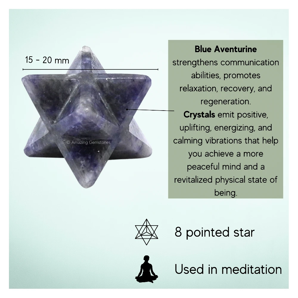 Blue Aventurine Merkaba (15-20 mm)