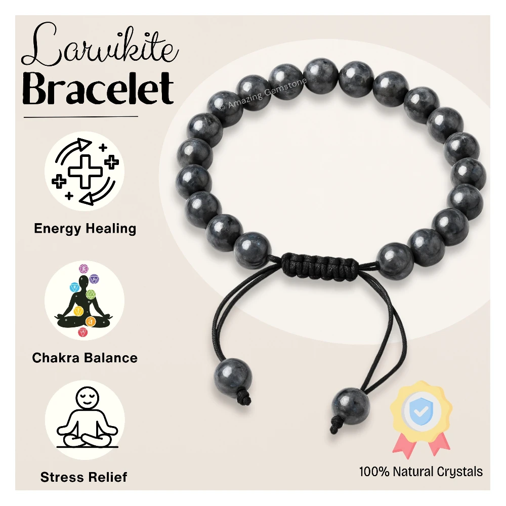Larvikite Bracelet (Adjustable)