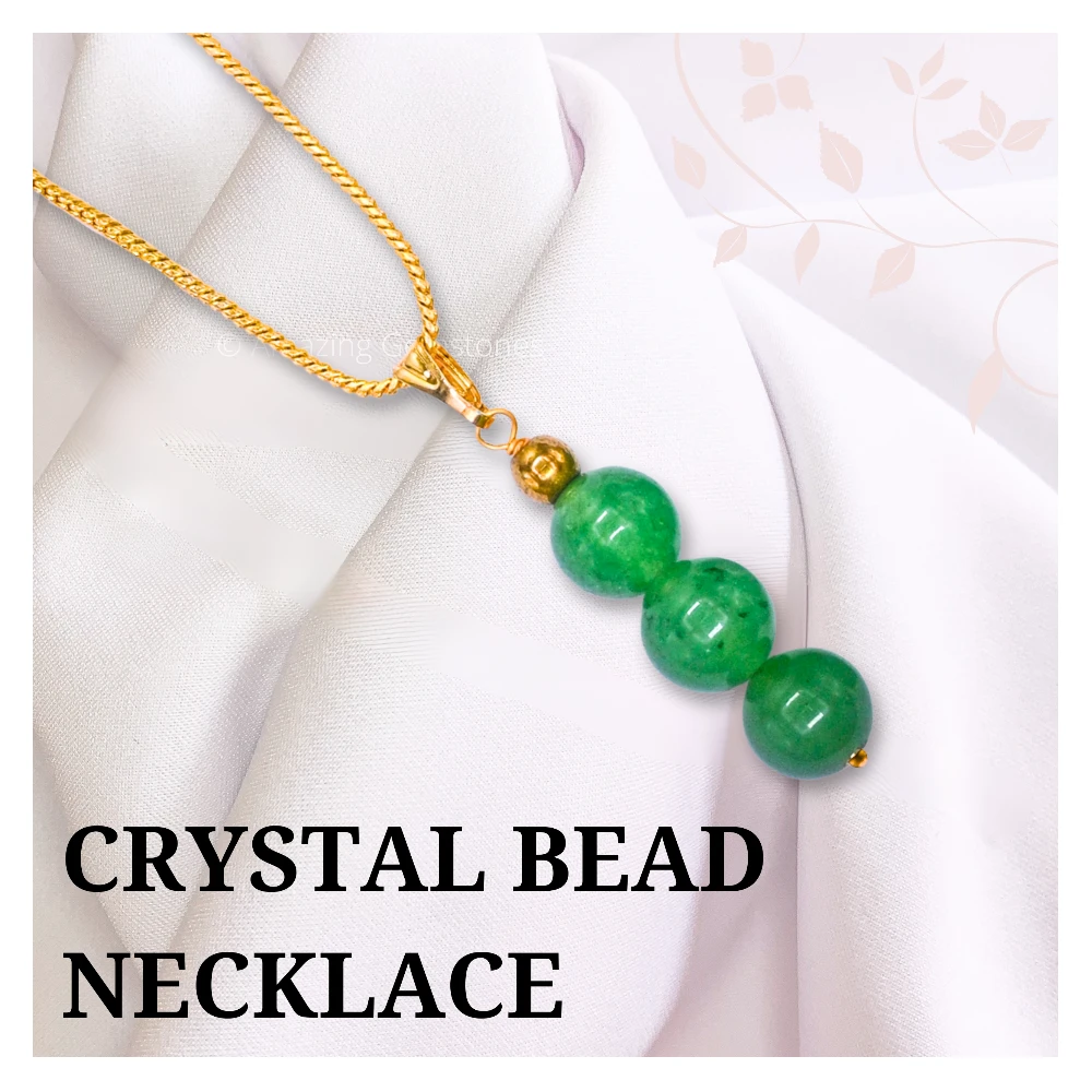 Green Aventurine Bead Pendant (Gold)