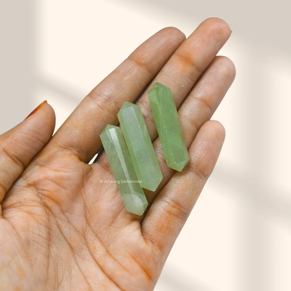 Green Aventurine Pencil Points (Double Terminated) (Set of 3)