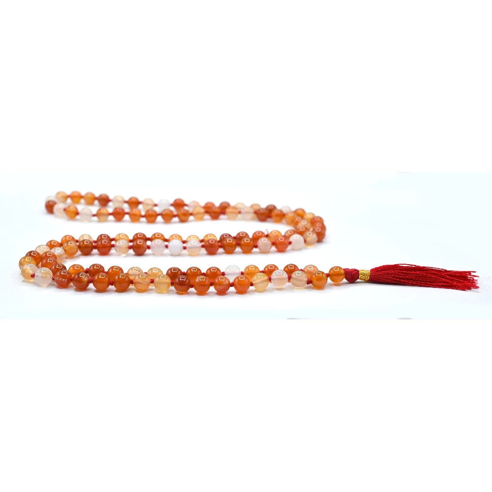 Carnelian Mala (Hand Knotted)