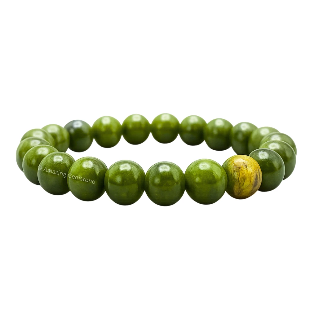 Green Jade Bracelet (Strechable)
