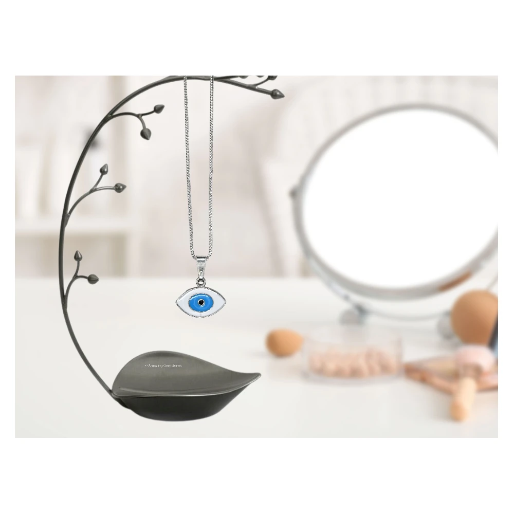 White Evil Eye Pendant (Silver)