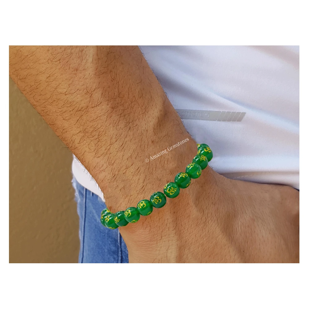 Green Agate OM Bracelet (Strechable)