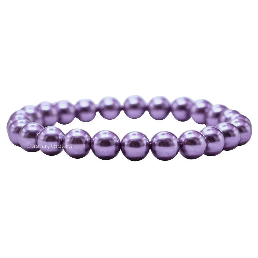 Lavender Pearl Bracelet (Strechable)