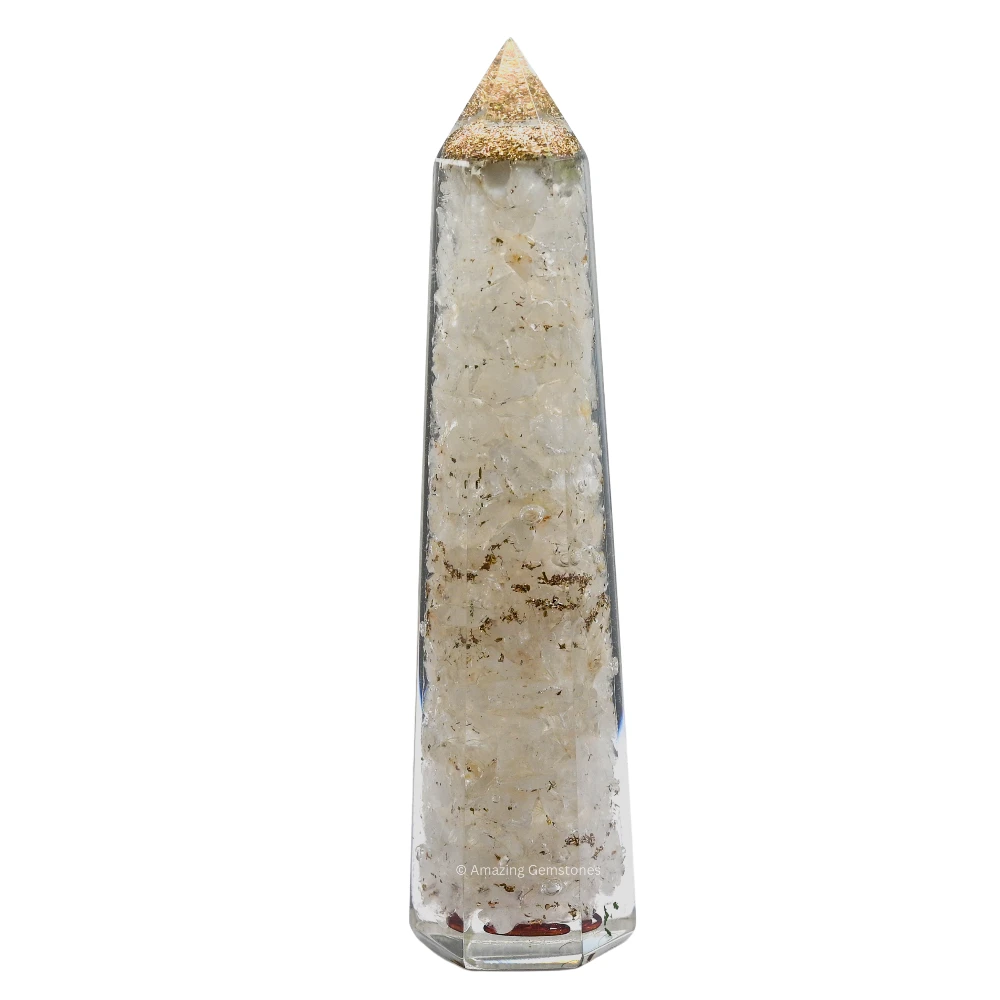 Clear Quartz Orgone Tower (4.5 Inch)