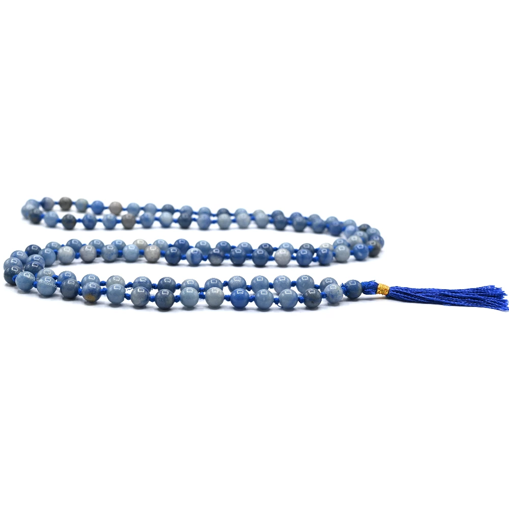 Blue Aventurine Mala (Hand Knotted)