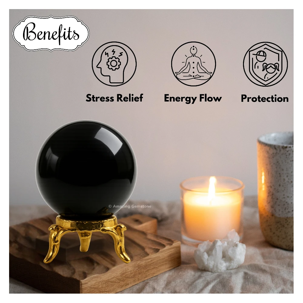 Black Obsidian Sphere (2 Inch)
