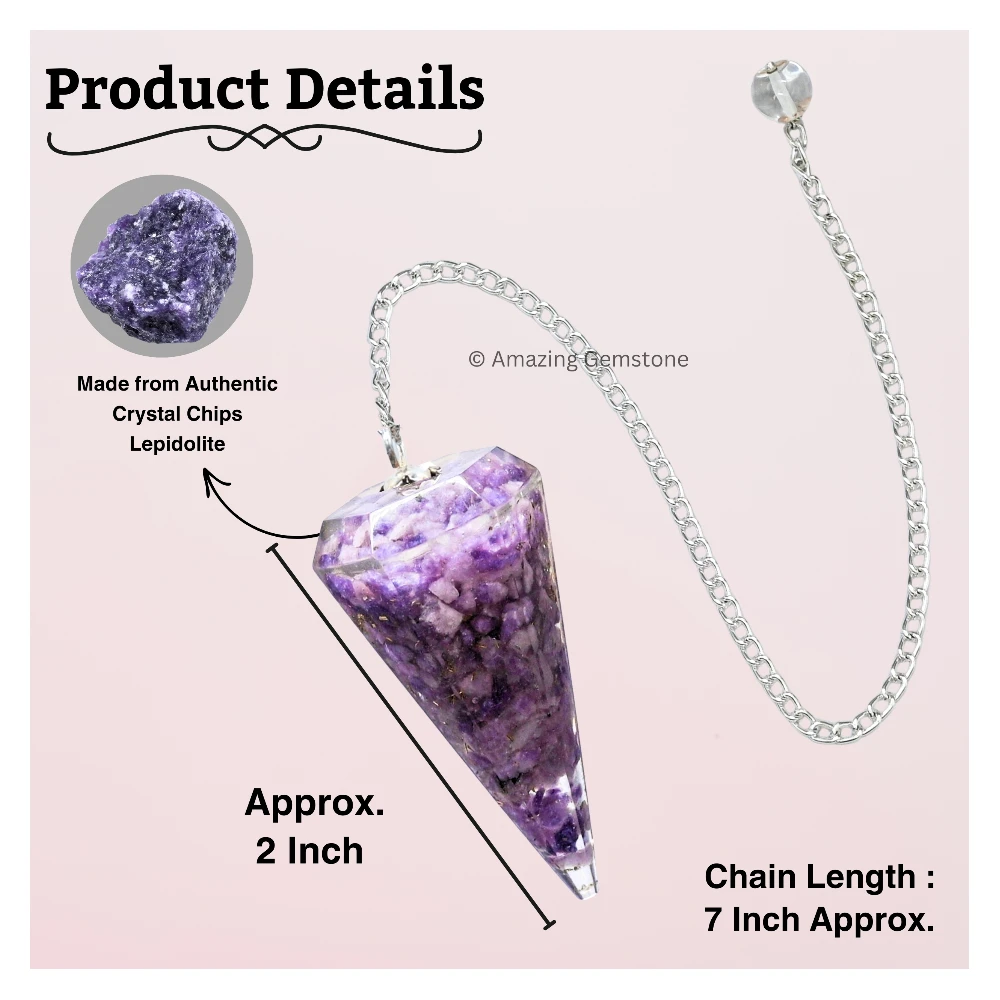 Lepidolite Orgone Pendulum