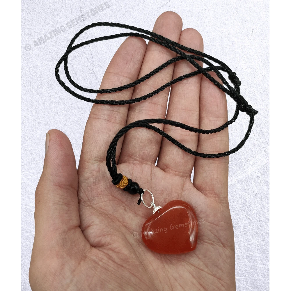Carnelian Necklace - Crystal Heart