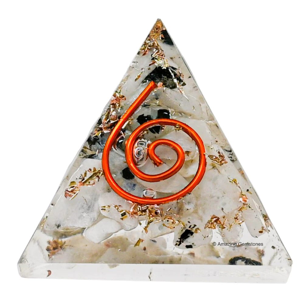 Rainbow Moonstone Orgone Pyramid - Mini