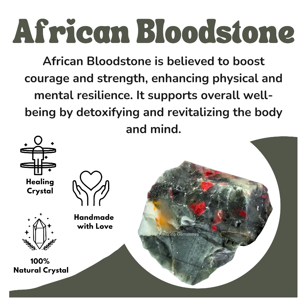African Bloodstone Raw Crystals (2 Pieces)